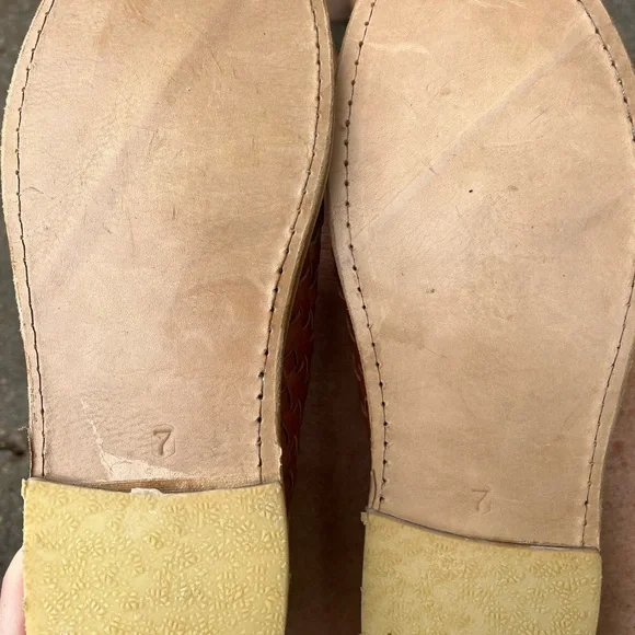 NEW! Hortegas Brown & Beige Woven Leather Huraches | Sandal | Loafer - Mens 7 👞 - Picture 9 of 10